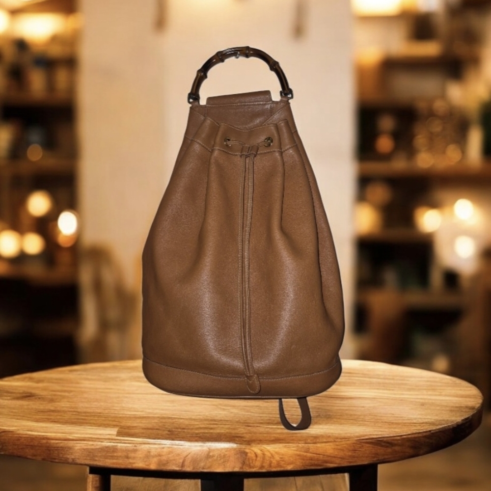 Gucci Brown Leather Backpack